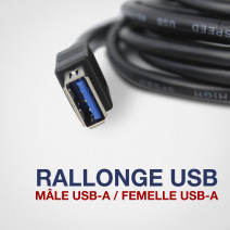 Rallonge USB 3.0 M/F 1m