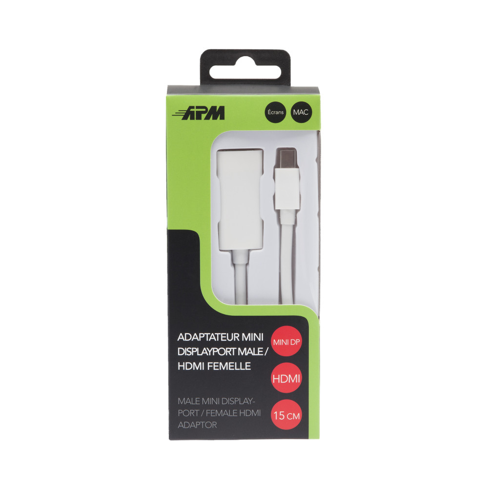 Adaptateur USB-C Mâle vers HDMI Femelle - 15 cm - Blanc
