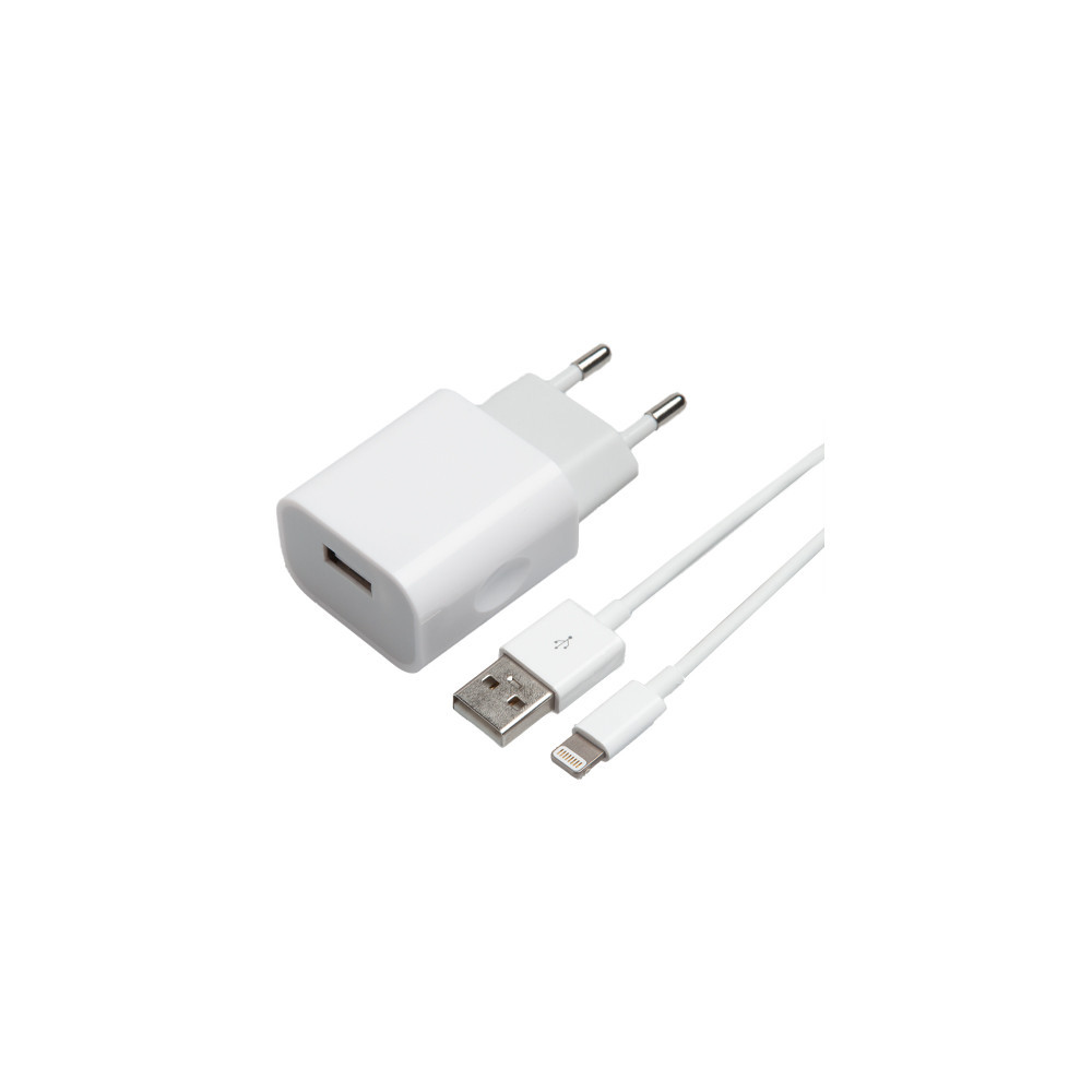 Basics - Chargeur secteur USB 1 port 2,4 A - Blanc; Lot de