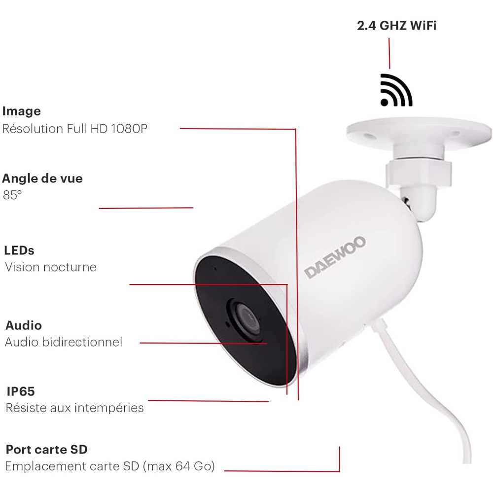 Caméras De Sécurité Extérieures HD - Daewoo IPC504M